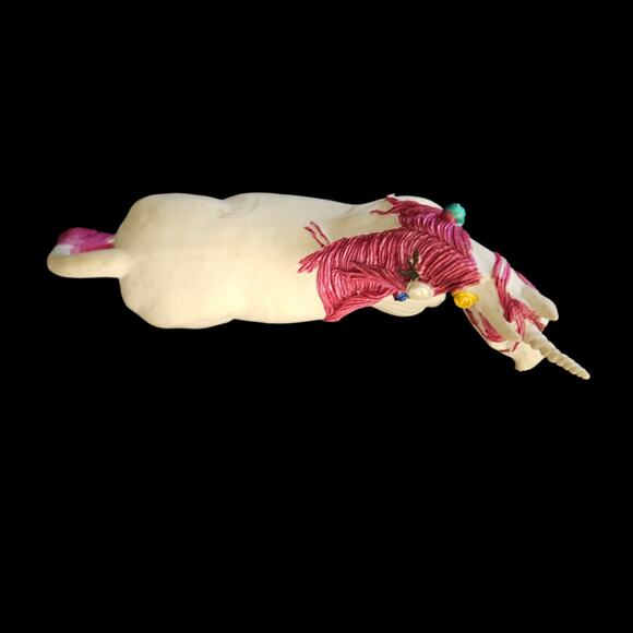 Safari Ltd Unicorn Figurine 2008 White Pink Mane Tail Flowers Collectible Toy - Picture 5 of 7